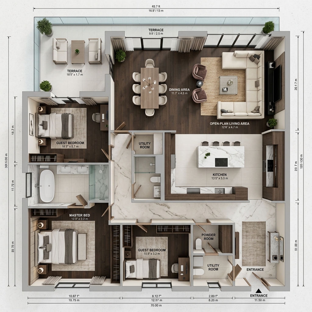 The development as a floor plate